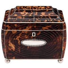 Pressed Tortoiseshell Regency Tea Caddy