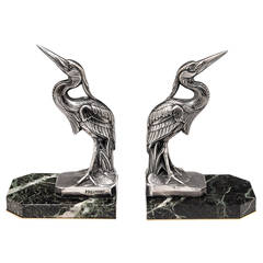 Pair of Heron Bookends by Maurice Frecourt