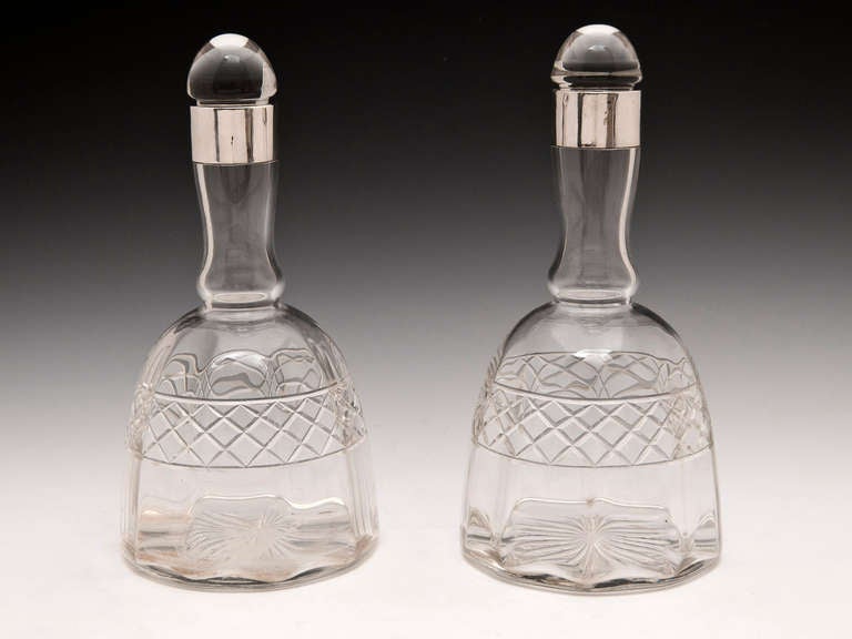 Pair of Bell Decanters