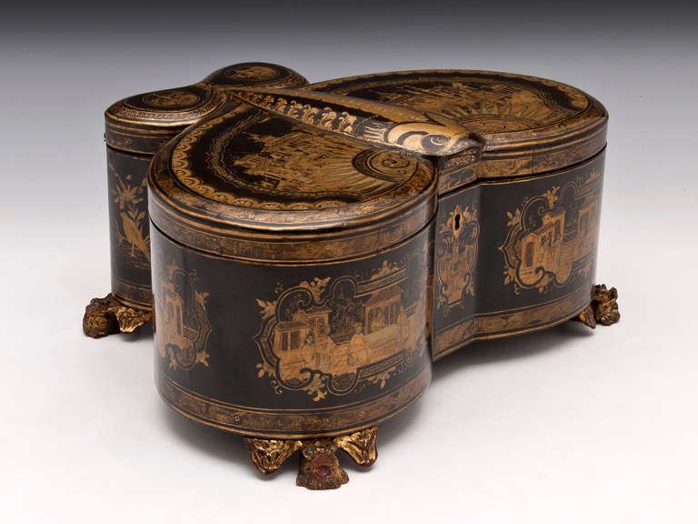 19th Century Chinese Butterfly Tea Caddy