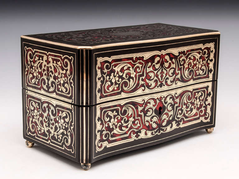 Wood Boulle Tea Caddy