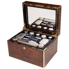 Antique Burr Walnut Vanity Box