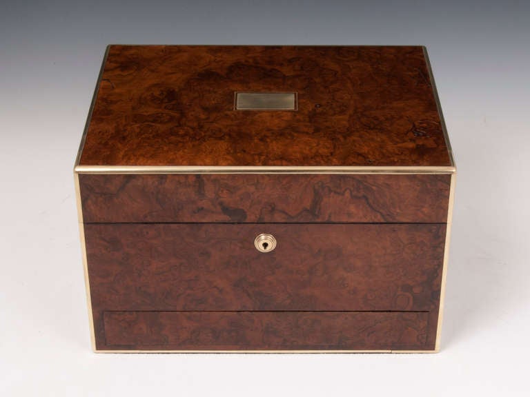 British Burr Walnut Vanity Box