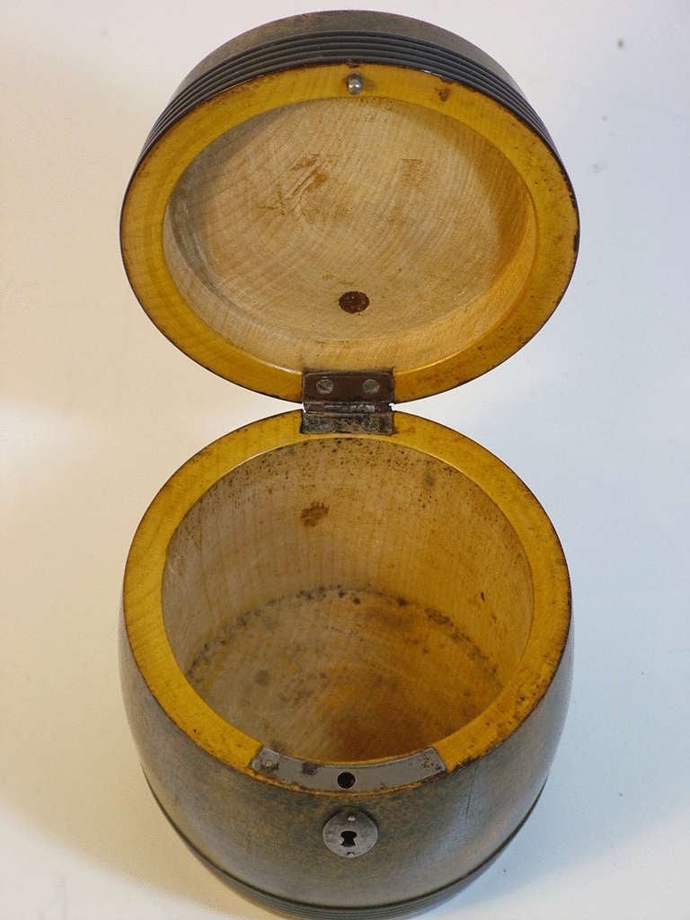 19th Century Rare Wine Barrel Tea Caddy  For Sale