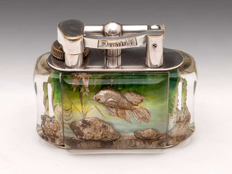 Aquarium table cigarette lighter by Dunhill. This 