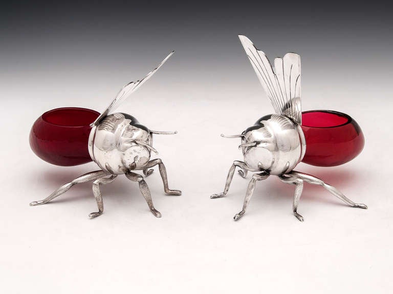 Silver Plated Bee Jam Pots 2