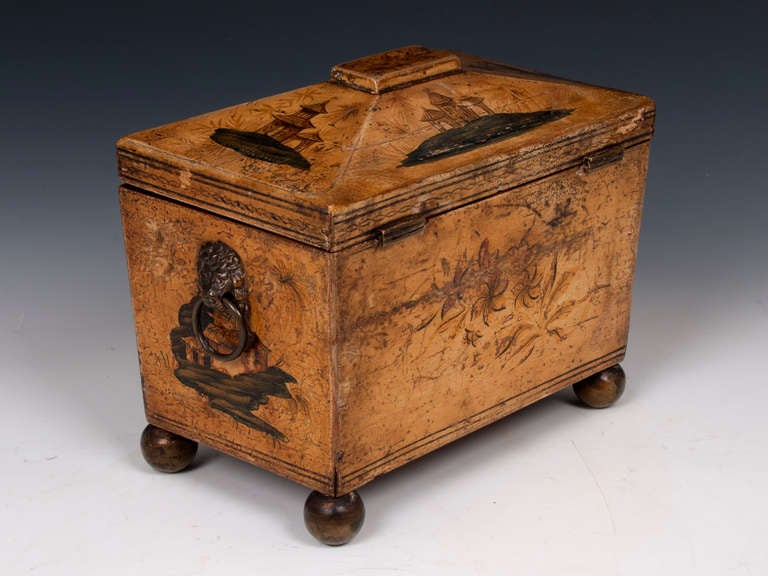 Japanned Tea Caddy at 1stdibs