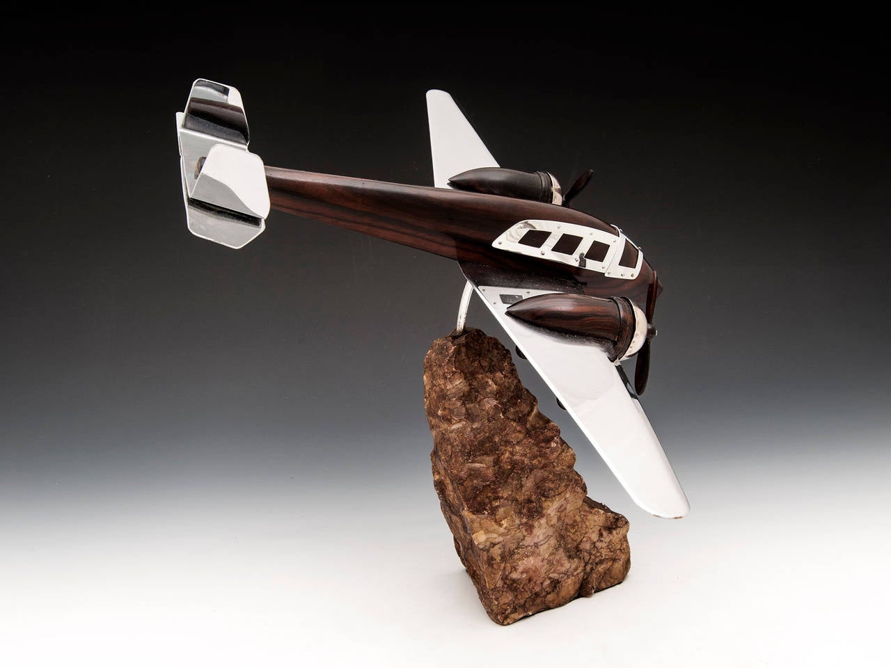 Great Britain (UK) Art Deco Macassar Ebony Model Aeroplane