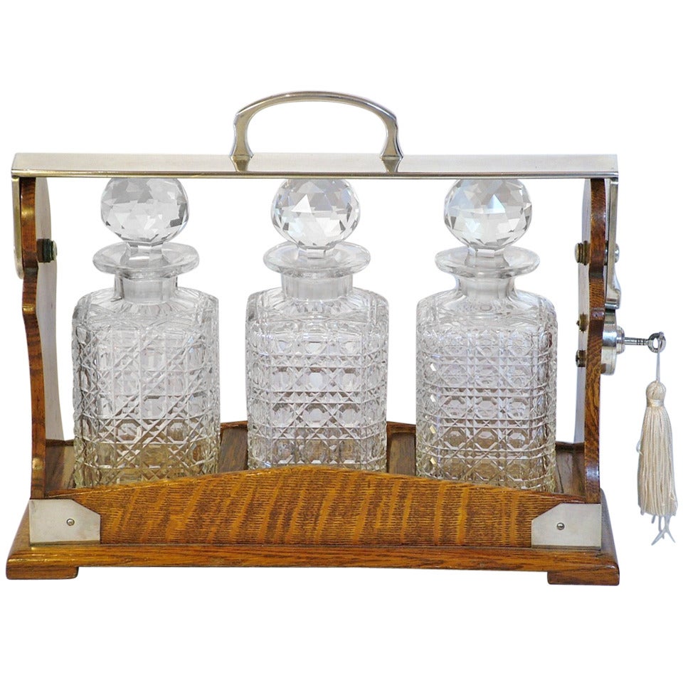 Art Deco Oak Betjemanns Tantalus