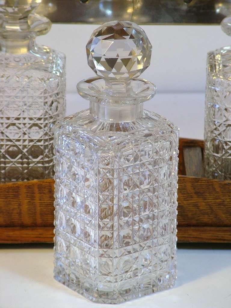 20th Century Art Deco Oak Betjemanns Tantalus
