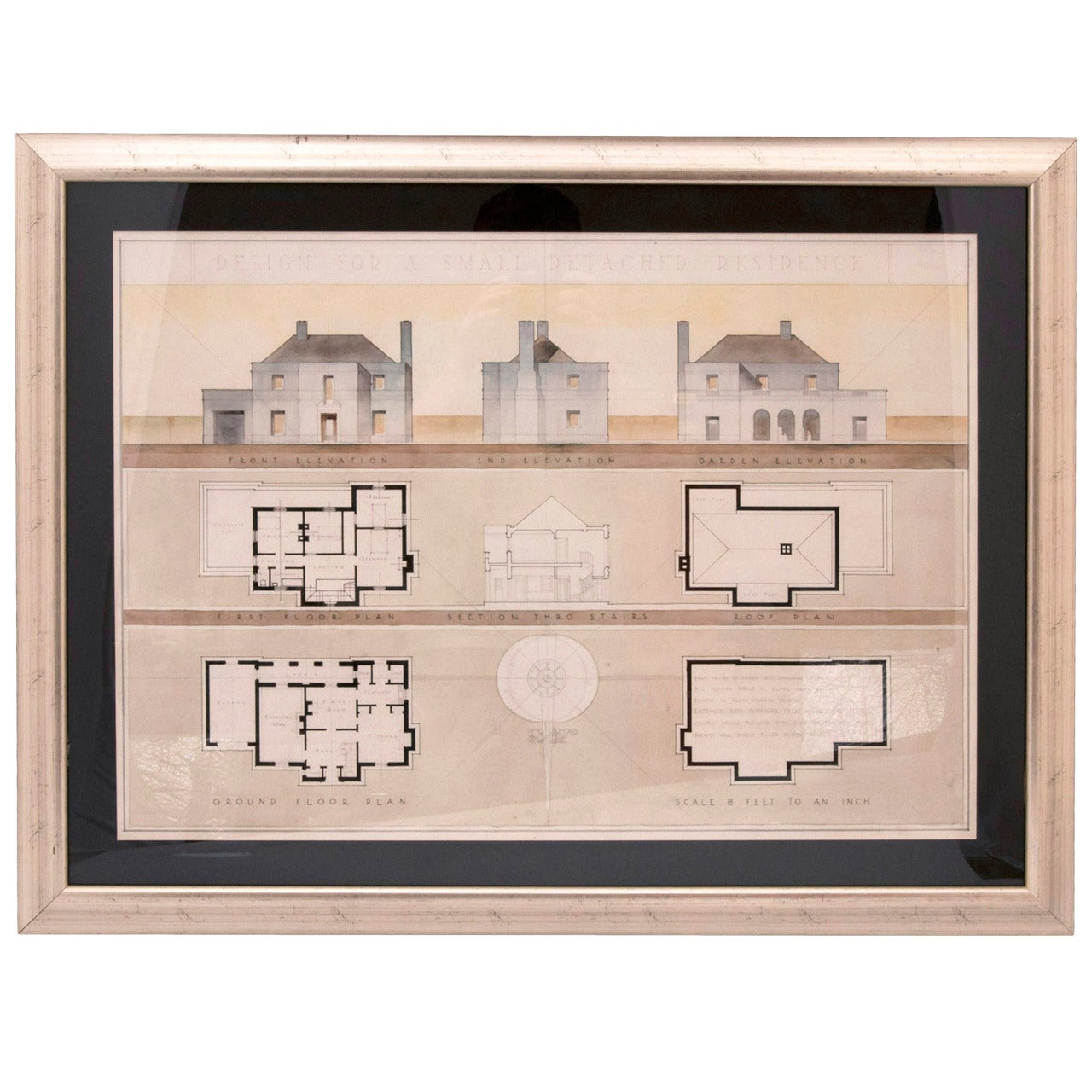 Architectural Survey Drawing, 1930 For Sale