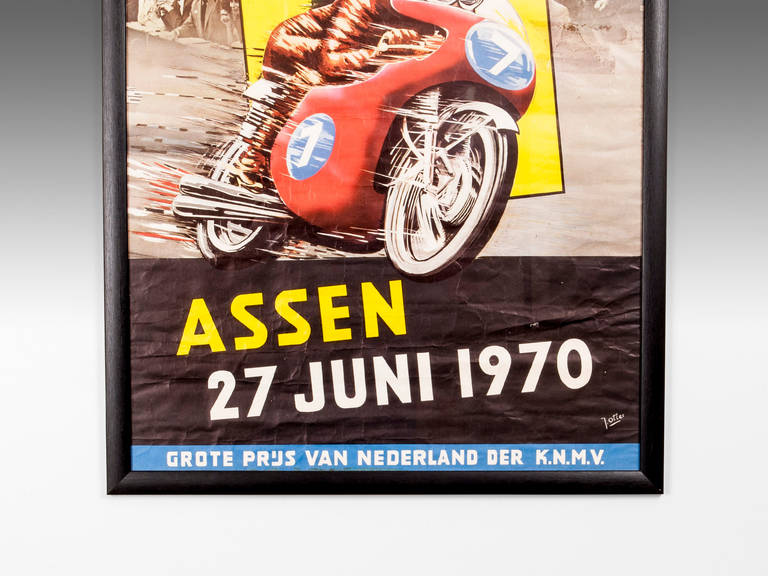 Mid-20th Century Dutch TT Original Advertising Poster For Sale