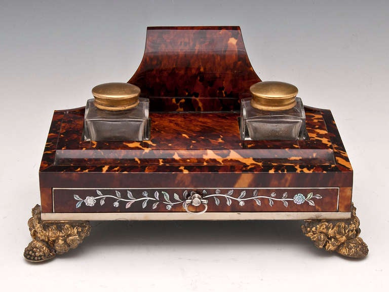 British Tortoiseshell Inkwell