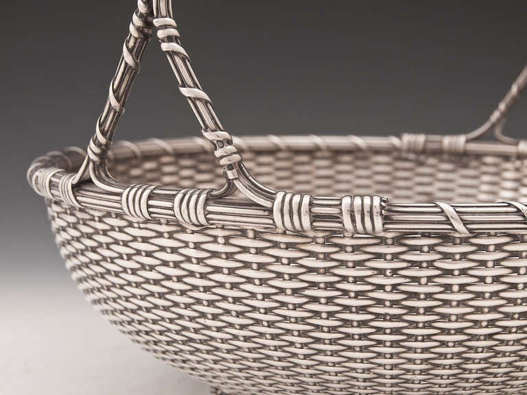 French Silver Weave Basket