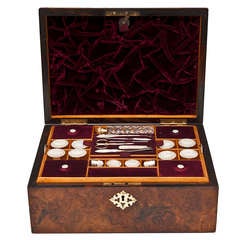 Burr Walnut Sewing Box