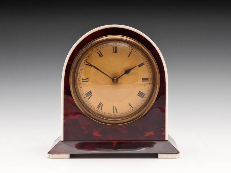 Red Tortoiseshell Art Deco Clock
