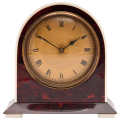 Vintage Red Tortoiseshell Art Deco Clock