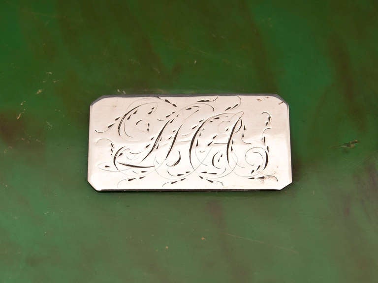 Green Tortoiseshell Tea Caddy 4