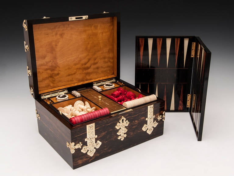 Antique Games Box by Leuchars, circa 1870 4