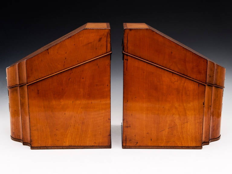 18th Century and Earlier Pair of Satinwood Cutlery Boxes