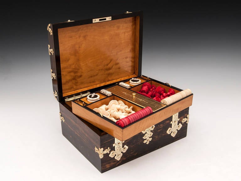 Brass Antique Games Box by Leuchars, circa 1870