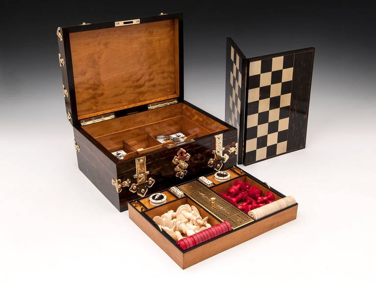 Antique Games Box by Leuchars, circa 1870 1