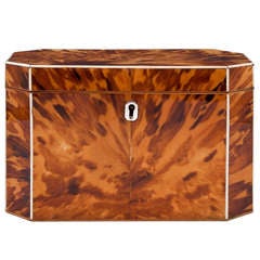 Blonde Tortoiseshell Tea Caddy