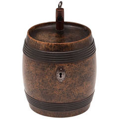 Antique Rare Wine Barrel Tea Caddy, 1800