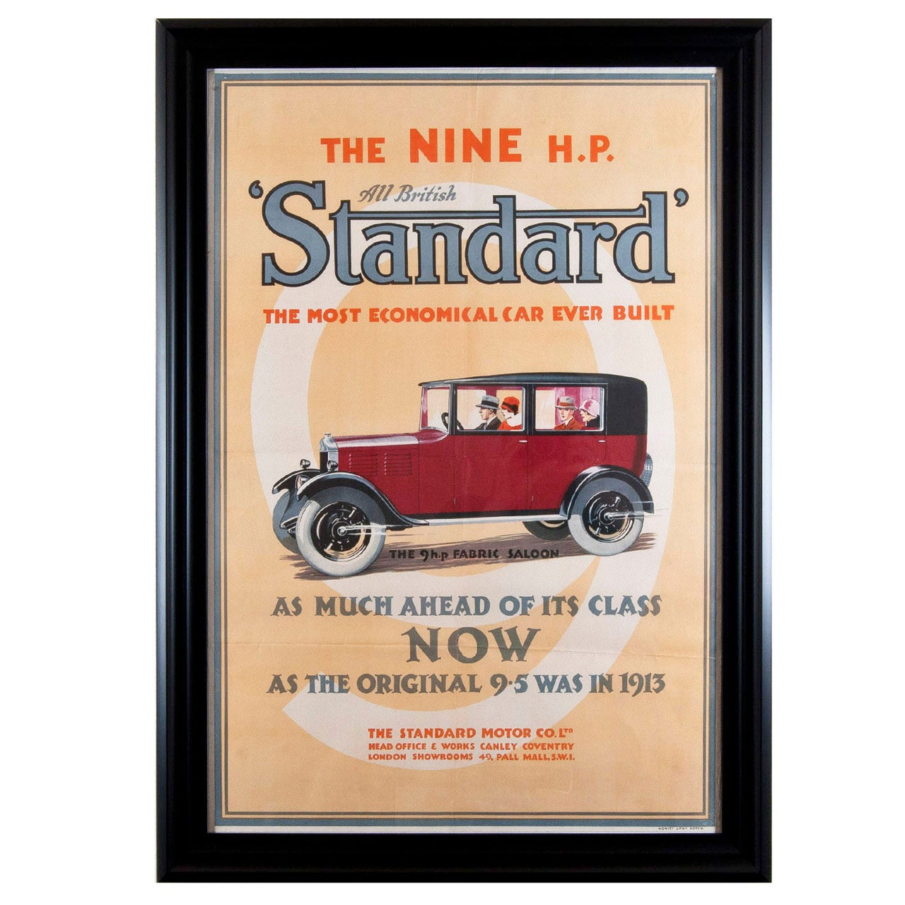 1930s Original Advertising Poster Standard Motor Company For Sale