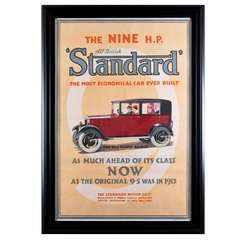 Vintage 1930s Original Advertising Poster Standard Motor Company