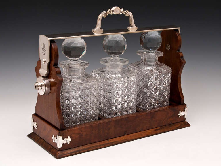 19th Century Walnut Betjeman Tantalus