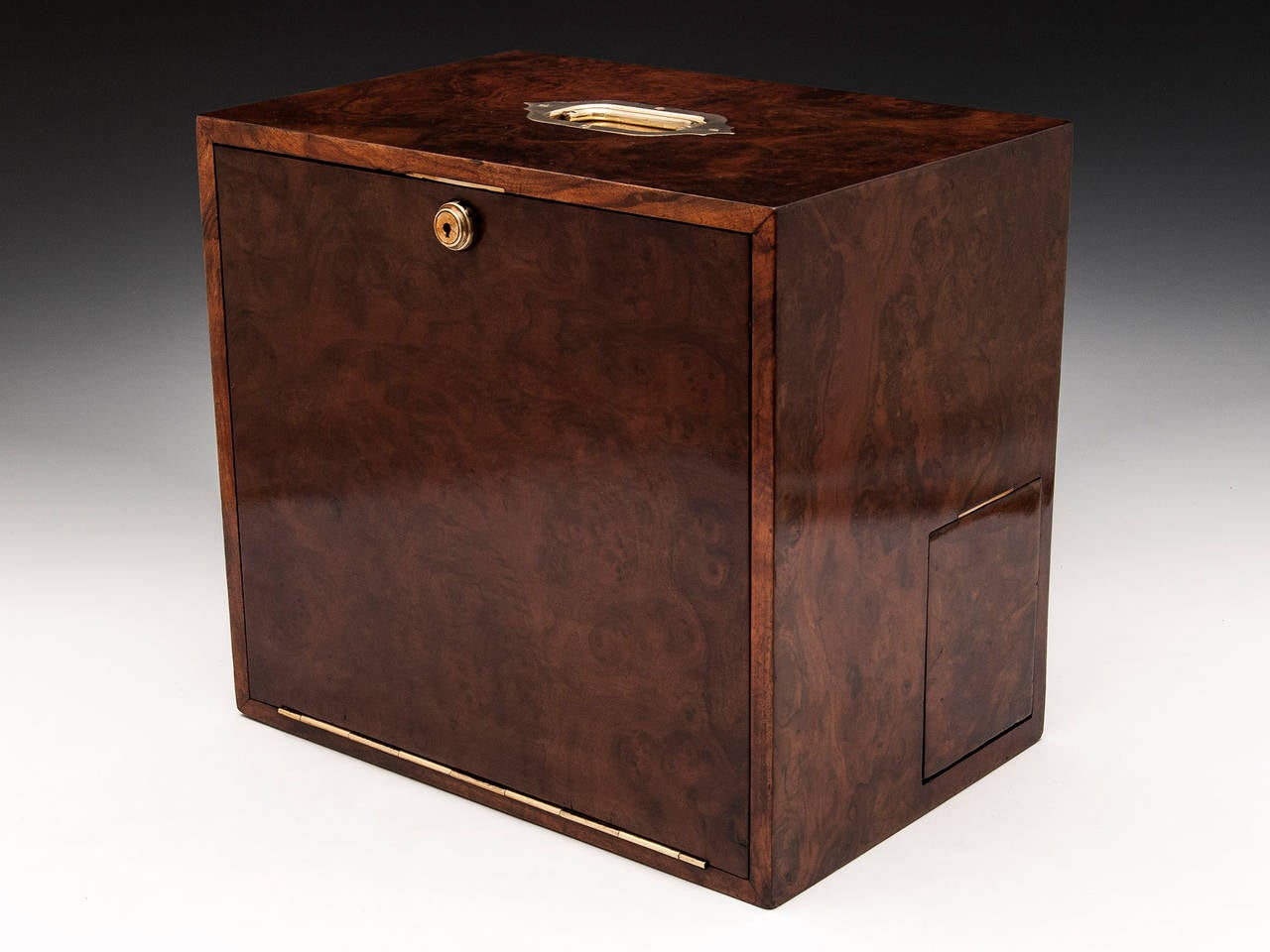 British Burr Walnut Stationery Box