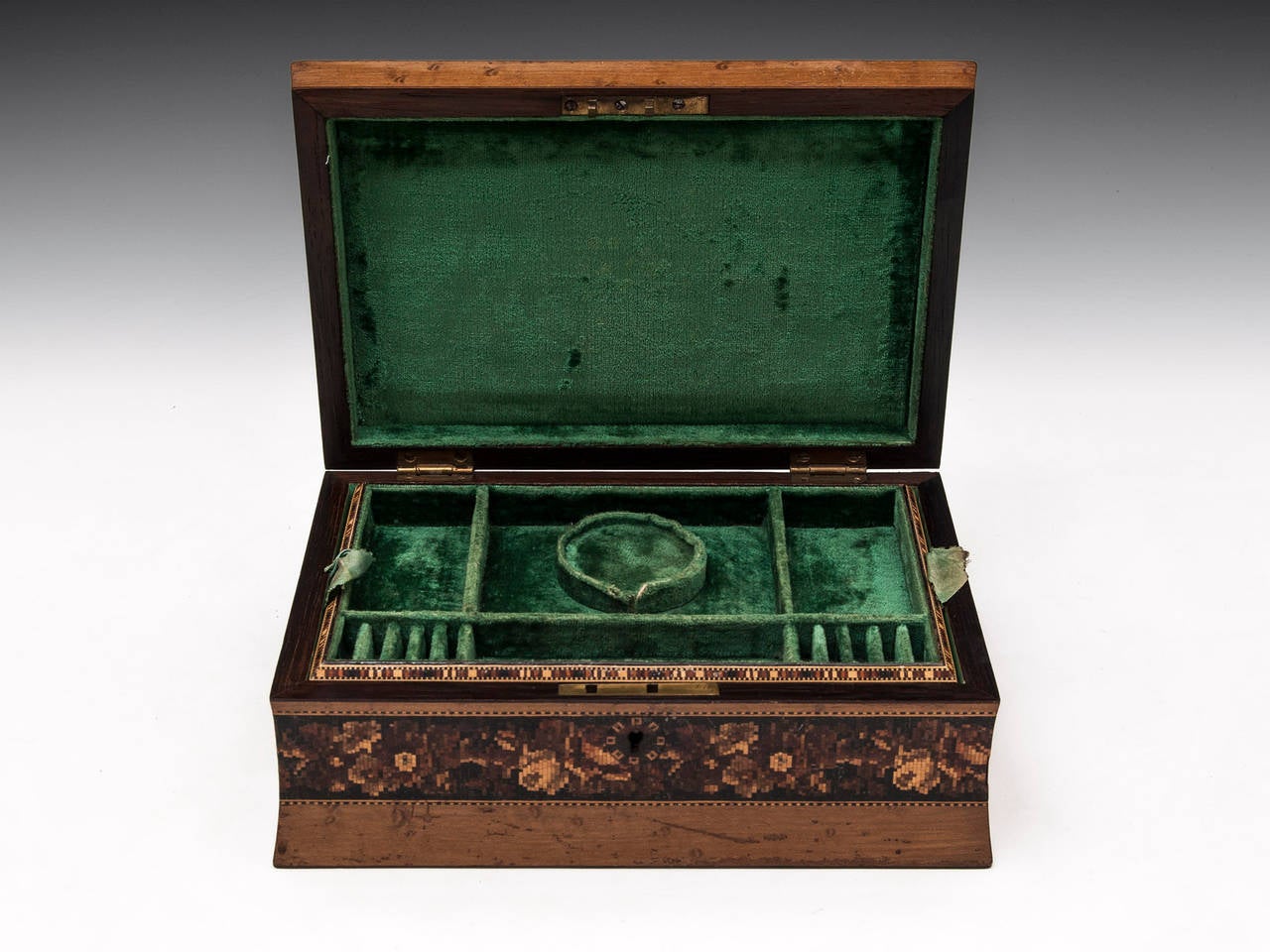 19th Century Battle Abbey Tunbridge Ware Jewellery Box