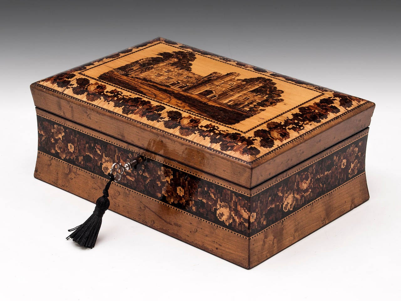 Battle Abbey Tunbridge Ware Jewellery Box 1