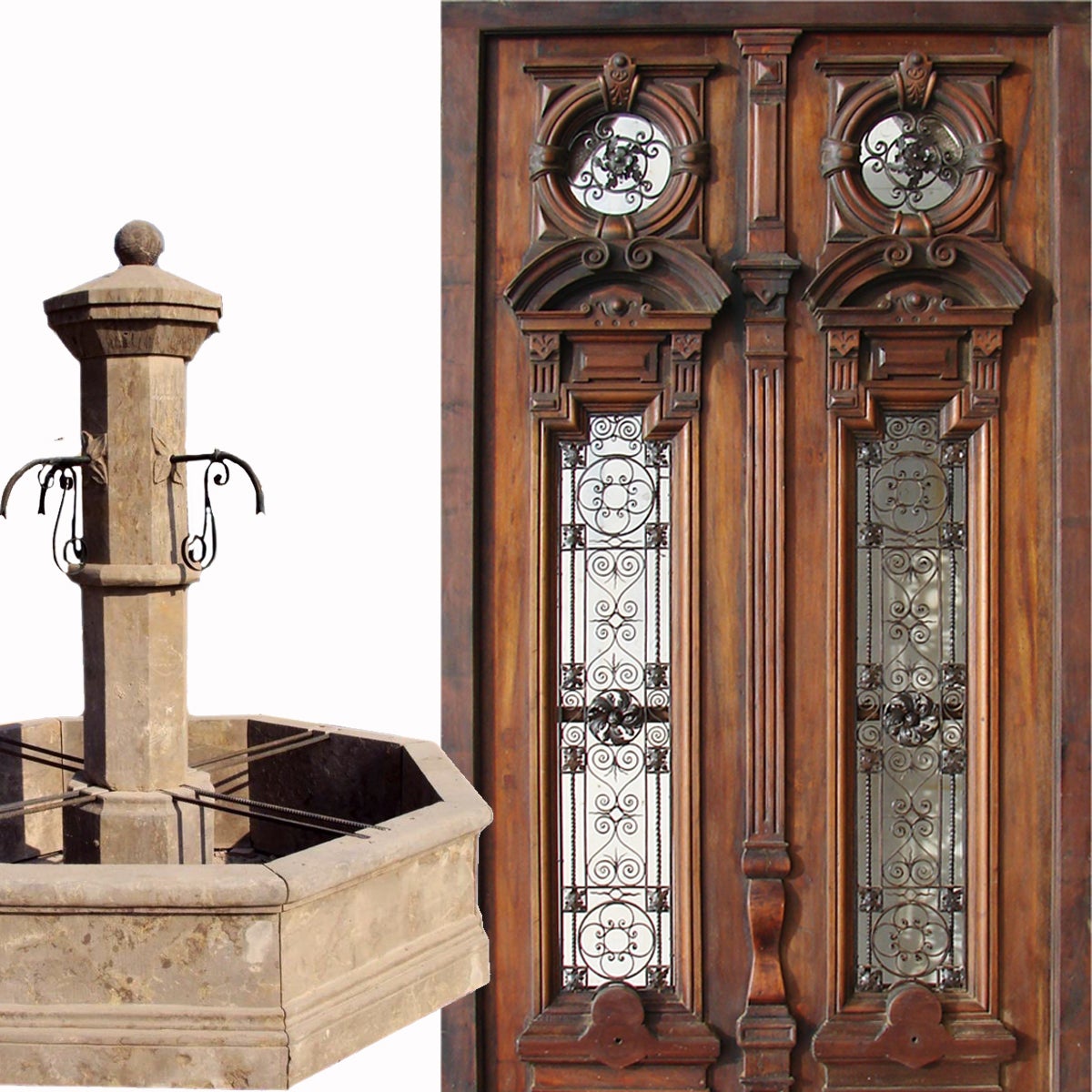 Antique doors complimented by architectural elements