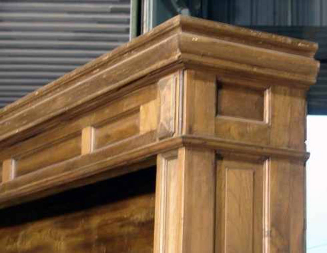 Antique Wooden Bookshelf or Wardrobe with Three Drawers