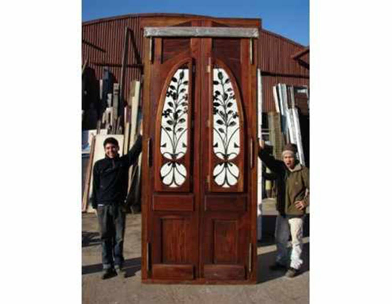 Art Nouveau Antique Double Front Door For Sale 3