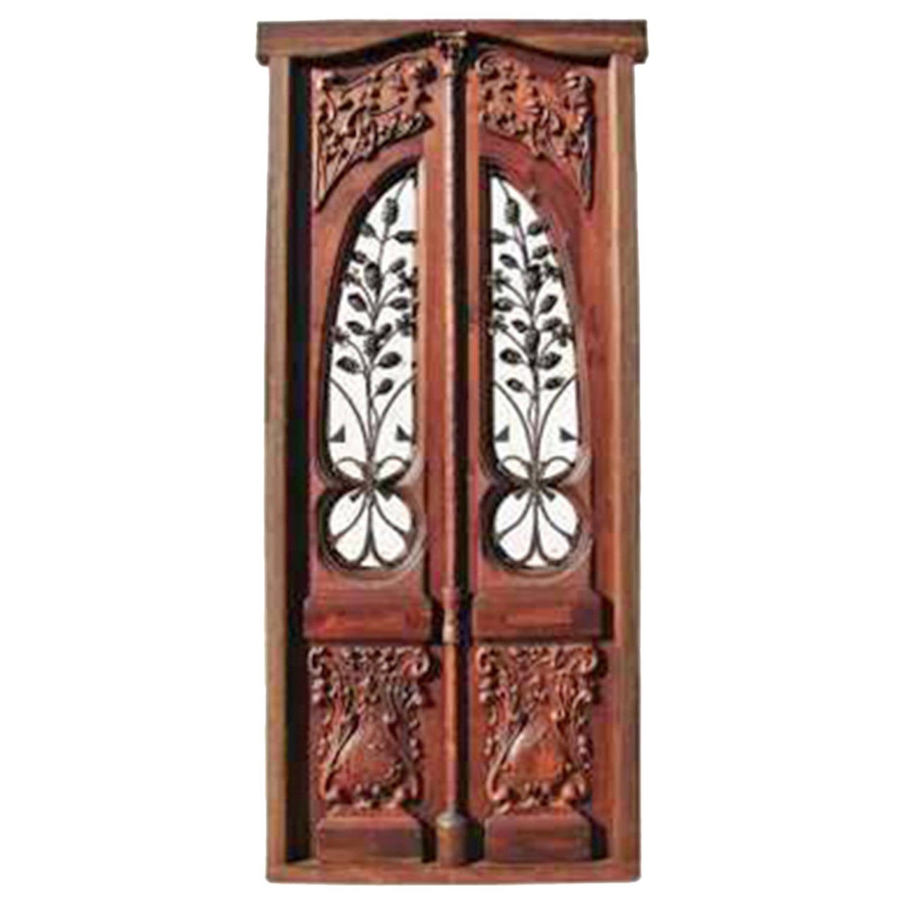 Art Nouveau Antique Double Front Door For Sale