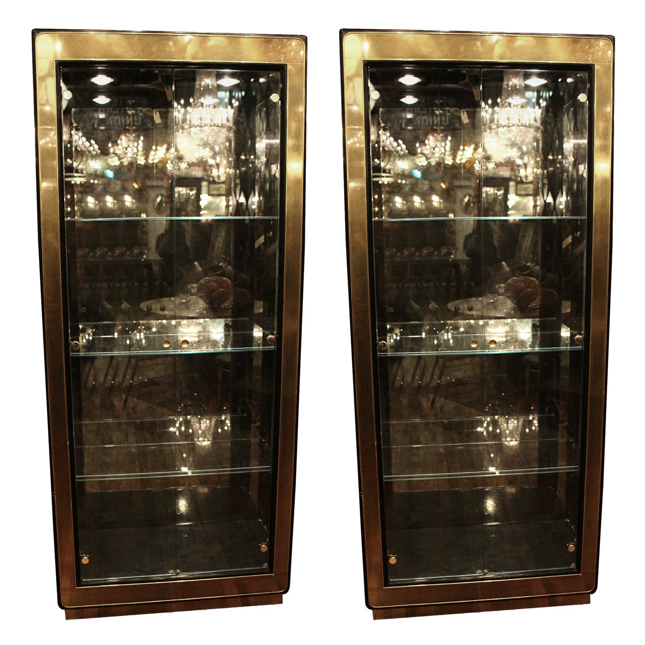 Pair of Mid-Century Modern Mastercraft Display Cabinets