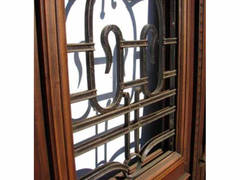 Double-Entry Door with Iron Grille