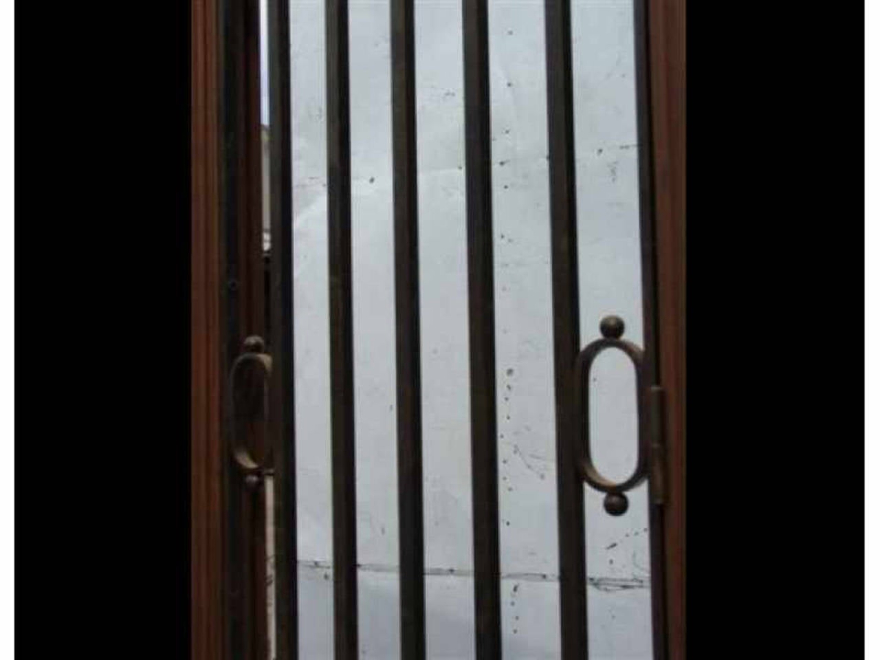 Huge Double Front Door With Wrought Iron Inserts For Sale 1