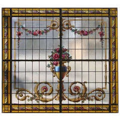 Leaded & Hand Painted glass Panel