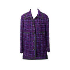 Chanel Purple Wool Skirt Suit Tailleur