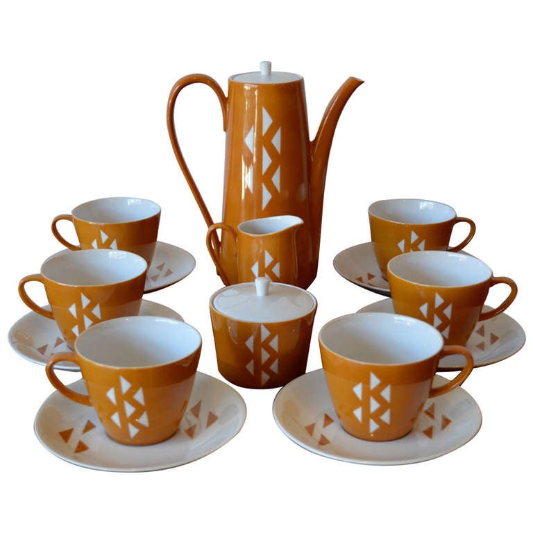 Mid Century Japanese Porcelain Coffee or Tea Set by Jonas Roberts