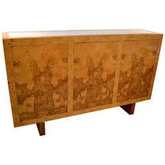 1970's Burled Maple Foyer Credenza