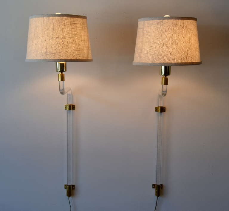 pair of sconces designed by peter hamburger manufactured by kovaks for knoll. wall mounted 