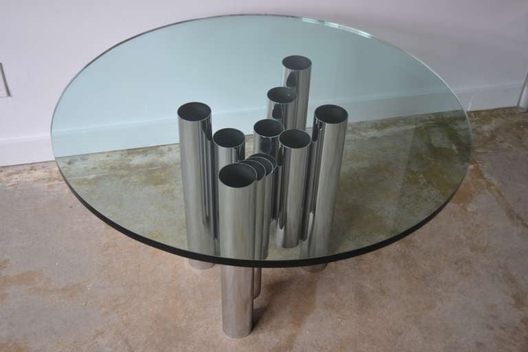 tubular chrome coffee table