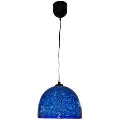 Vibrant Blue Murano Glass Pendant Light by Vistosi