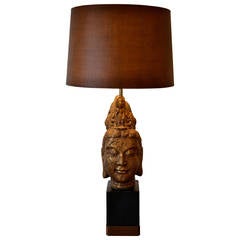 Buddha Head Table Lamp in the Manner of James Mont, 1960s 12