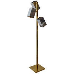 Robert Sonneman Chrome & Brass Floor Lamp